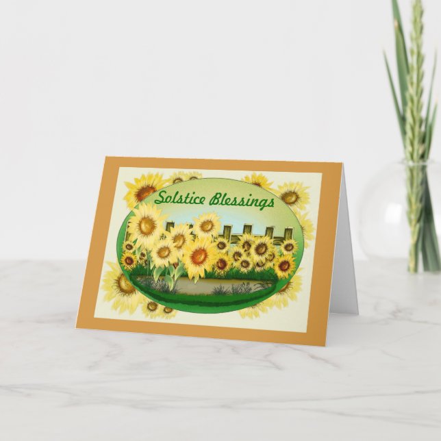 Sommarsolens välsignelse med solblommor kort (Framsida)