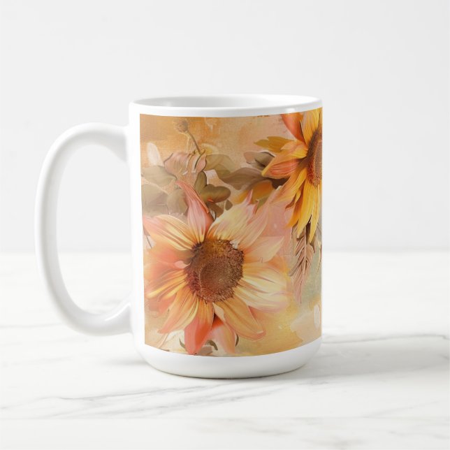 Sommarsolfjädergul akvarell  kaffemugg (Vänster)