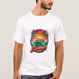 Sommarsolglasögon T-Shirt - Tropical Sunset