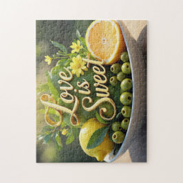 Sommarsoliga citroner, oliver, citrusskivor pussel