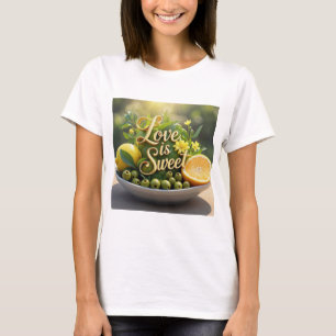 Sommarsoliga citroner, oliver, citrusskivor t shirt