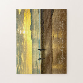 Sommarsolnedgång Beach Seaside Landscape Personlig Pussel
