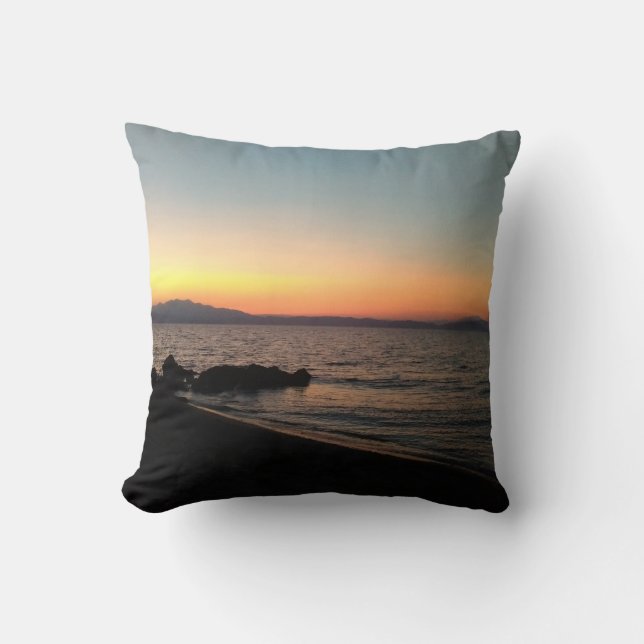 Sommarsolnedgång GreklandThrow Cushion Kudde (Framsida)