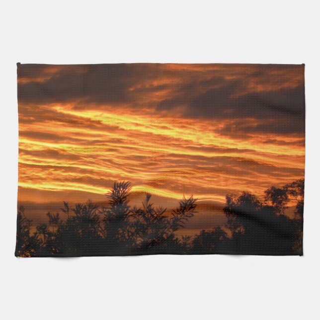 Sommarsolnedgång i Canberra Kökshandduk (Horisontell)