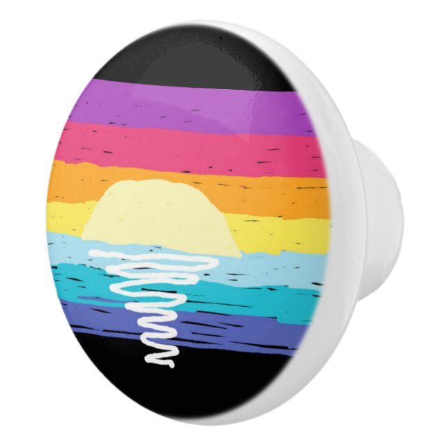 Sommarsolnedgång keramisk knopp (Black Multi) (Höger)