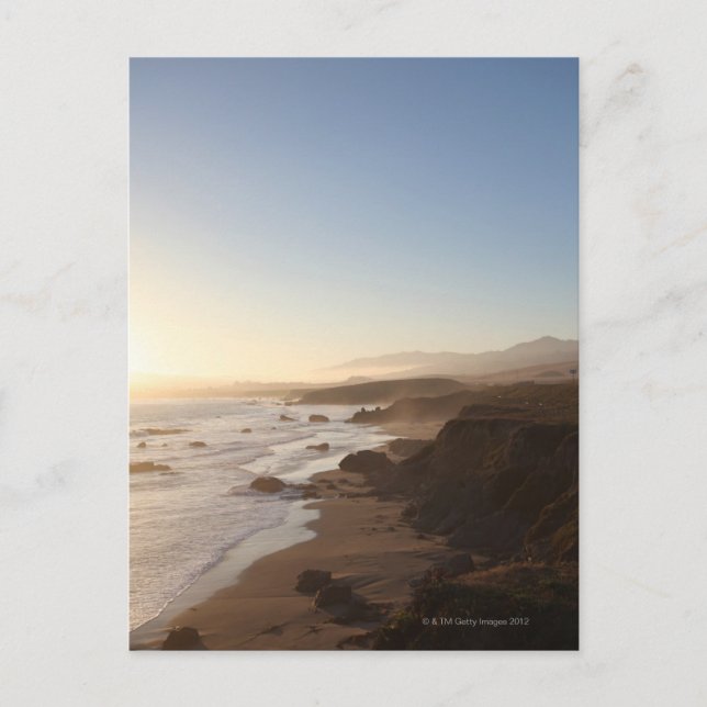 Sommarsolnedgång längs motorväg 1 i kalifornia vykort (Framsida)