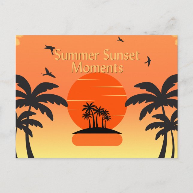 Sommarsolnedgång Ögonblick Postkort Vykort (Framsida)