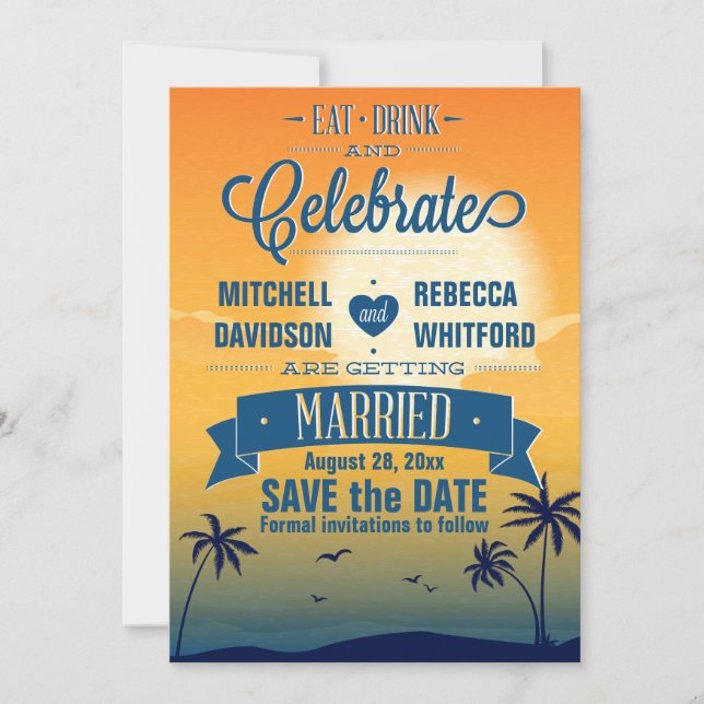 Sommarsolnedgång - spara datumet (Framsida)