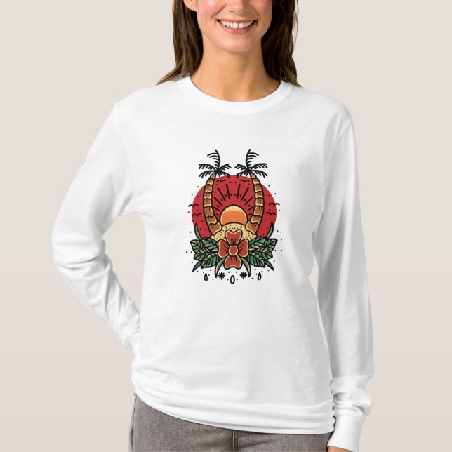 Sommarsolnedgång T Shirt (Framsida)