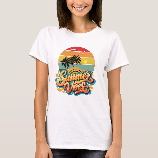Sommarsolnedgång T Shirt (Framsida)