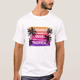 Sommarsolnedgång Tropisk T Shirt