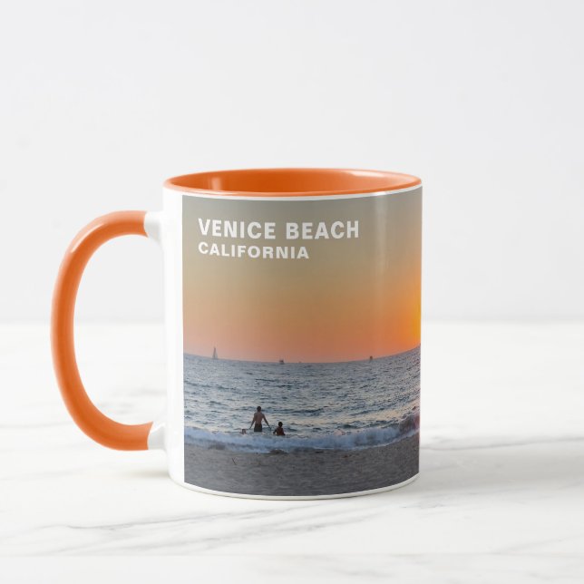 Sommarsolnedgång - Venedig Beach, CA Mugg (Vänster)