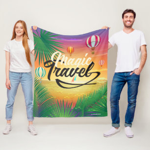 Sommarsolnedgången Himlar, Sea strand Magic Travel Fleecefilt
