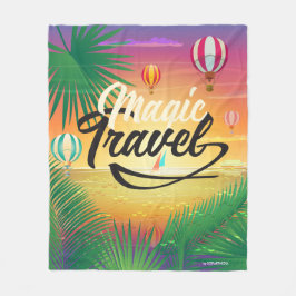 Sommarsolnedgången Himlar, Sea strand Magic Travel Fleecefilt