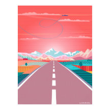 Sommarsolnedgången Himlar, vägen Resa till Rocky M