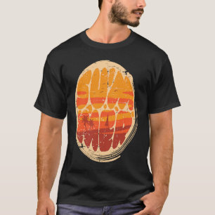 Sommarsolnedgången vid Beach och handflatan träd m T Shirt