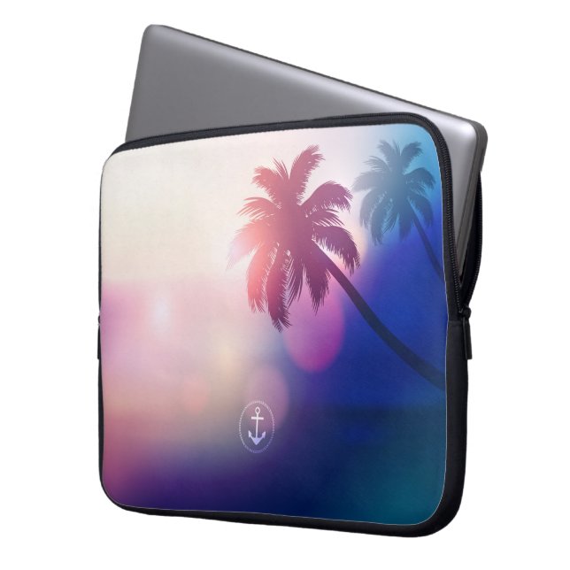 Sommarsolnedgångstrand Laptop Sleeve (Framsidan Vänster)
