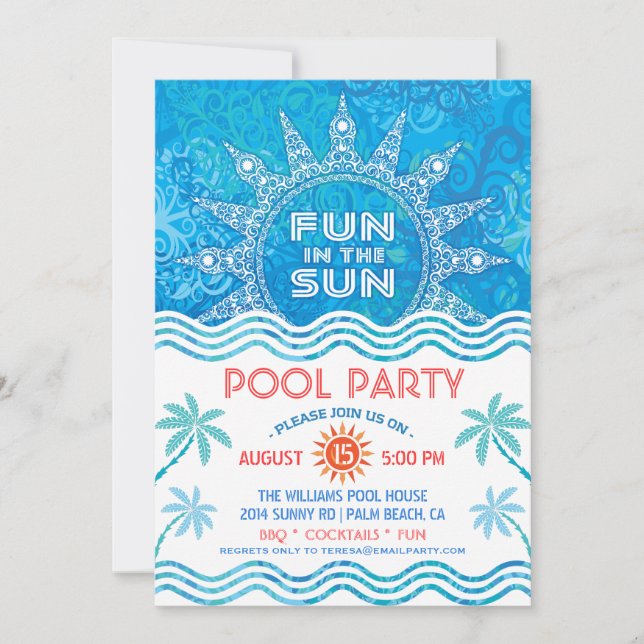 Sommarsolparty-inbjudan Inbjudningar (Framsida)