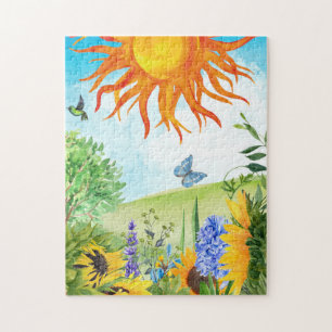 Sommarsolros Garden Litha Solstice Landscape Pussel
