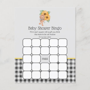 Sommarsolros Nalle Baby Shower Bingo Game