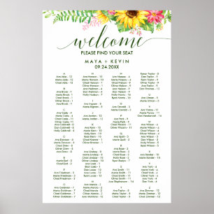 Sommarsolrosdiagram med alfabetiskt läge poster