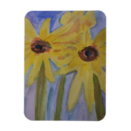 Sommarsolrosor Flexible Photo Magnet Gult