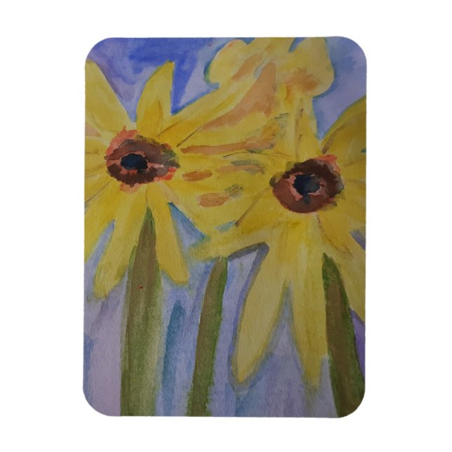 Sommarsolrosor Flexible Photo Magnet Gult (Vertikal)
