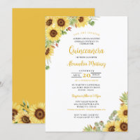 Sommarsolrosvit Gult Vit Blommigt Quinceanera