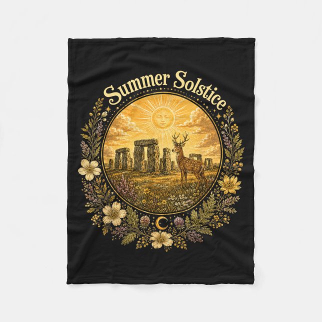 Sommarsolstånd Litha Midsommar Överflöd Tillväxt Fleecefilt (Framsidan)