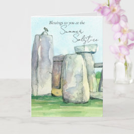 Sommarsolstånd Stonehenge England Klippor Koltrast Kort