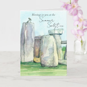Sommarsolstånd Stonehenge England Klippor Koltrast Kort