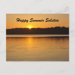 Sommarsolstånds hälsning vid solnedgång vykort