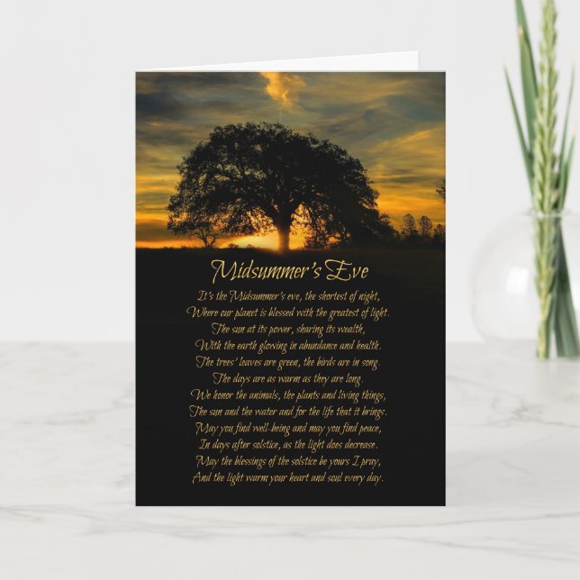 Sommarsolstice, Kväll Litha från Mid Summer Kort (Framsida)
