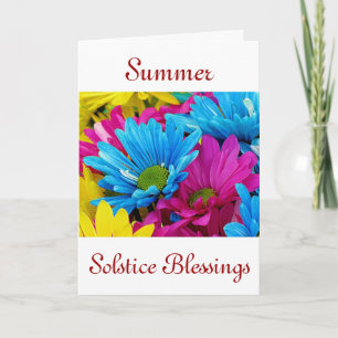 Sommarsolstice med daisy blommor kort
