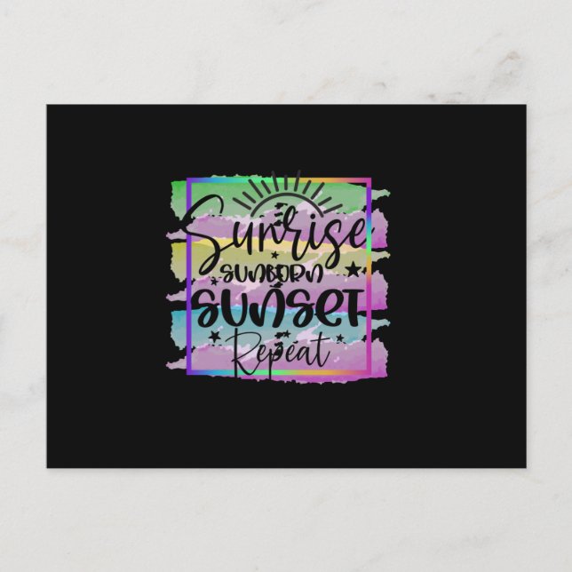 Sommarsoluppgång Solbränna Solnedgång Upprepa Vykort (Framsida)