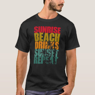 Sommarsoluppgång - spritdrycker Solnedgång Repeat T Shirt