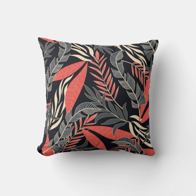 Sommarsömlöst tropiska mönster med klargulo kudde (Framsida)