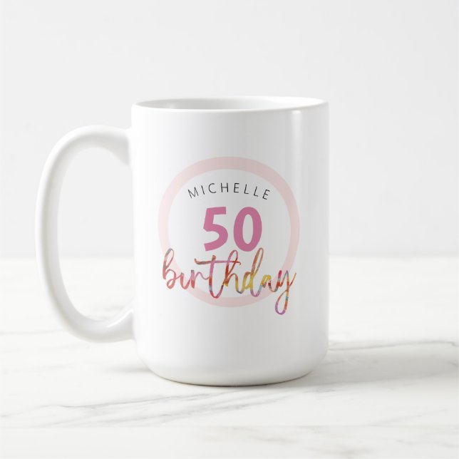 Sommarsommar Rosa Exotisk Blommig Akvarellillustra Kaffemugg (Vänster)