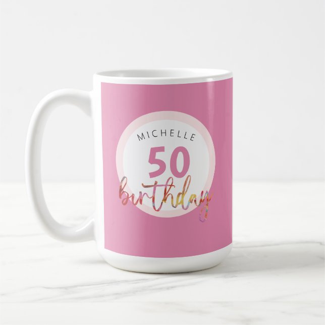 Sommarsommar Rosa Exotisk Blommig Akvarellillustra Kaffemugg (Vänster)