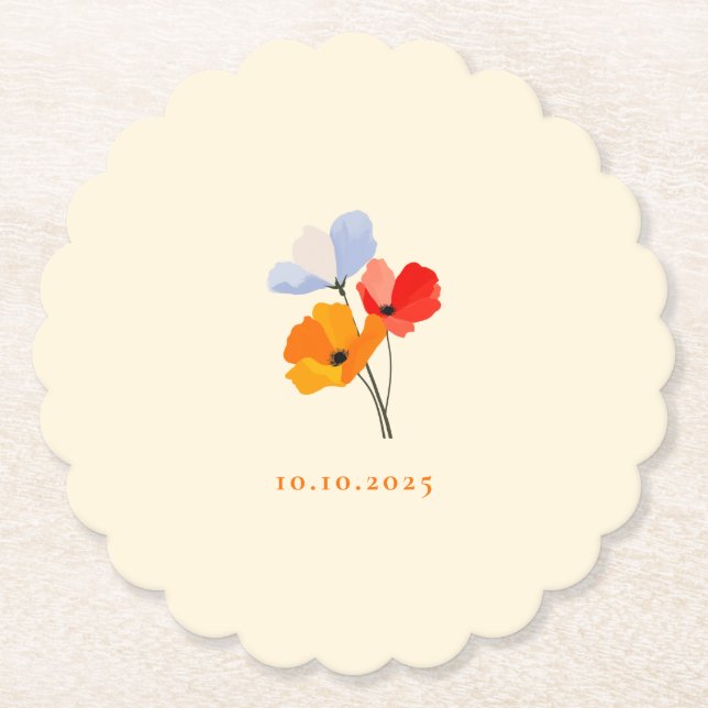 Sommarsommarblomma specialevenemangsdatum underlägg papper (Framsida)