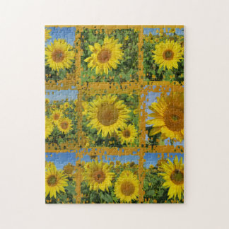 Sommarsommarsolblomma i gult blommar pussel