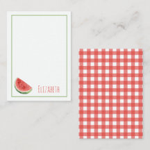 Sommarsommarvattenmelon och röd rutig gingham