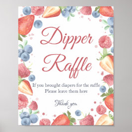 Sommarsöt Berry Diaper Raffle-skylt Poster
