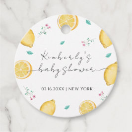 Sommarsötad citrusfrukt, babyskor gåvor etiketter
