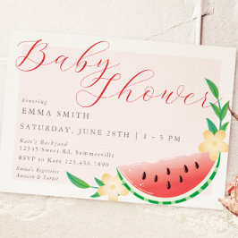 Sommarsötare Watermelon Baby Shower Inbjudningar
