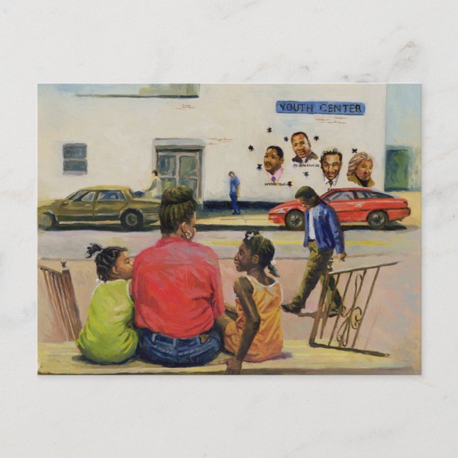 Sommarstaden luta sig ner 2000 vykort (Framsida)