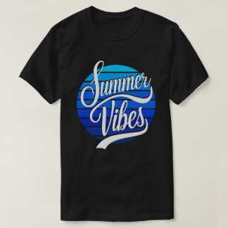 Sommarstämning Blå Retro Solnedgång Herr T Shirt
