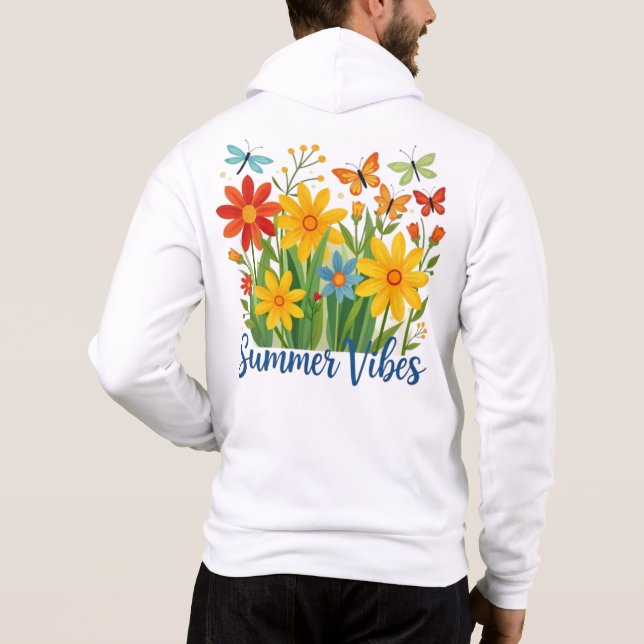 Sommarstämning Blommor med Fjärilar-64534 T Shirt (Baksida)