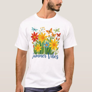 Sommarstämning Blommor med Fjärilar T Shirt