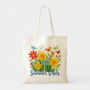 Sommarstämning Blommor med Fjärilar Tygkasse
